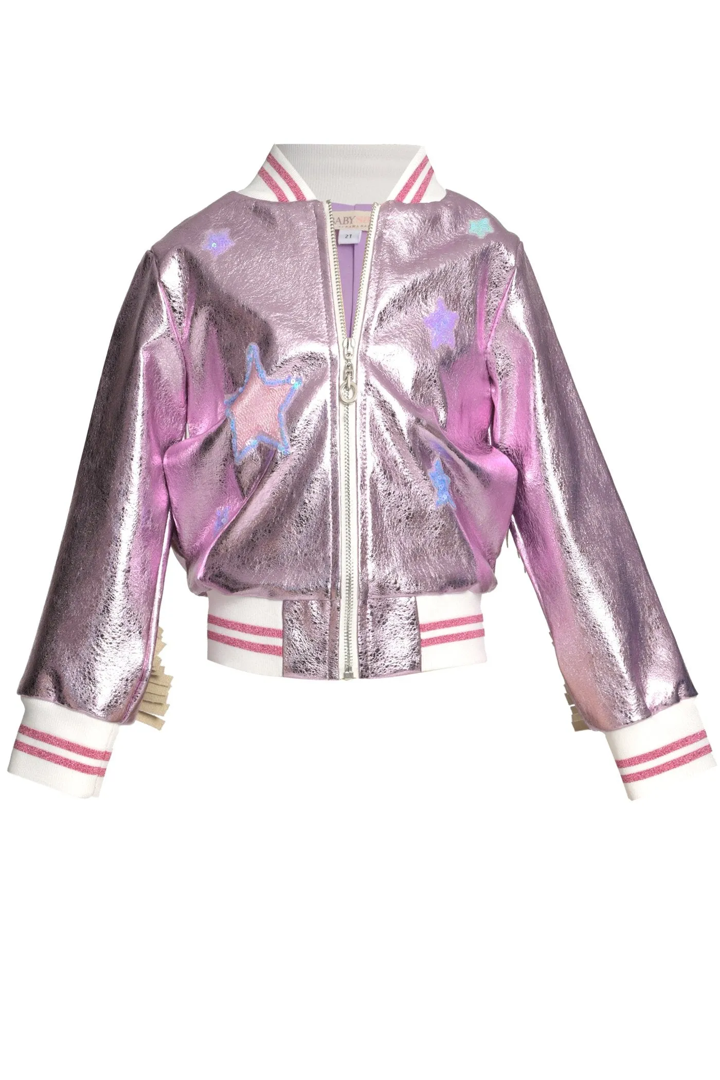Metallic Faux Leather Bomber Jacket (B34226)
