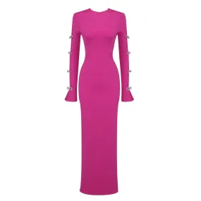 Minimalist Dresses For Women Round Neck Long Sleeve High Waist Hollow Out Summer Dress Female Fashion Style Clothes