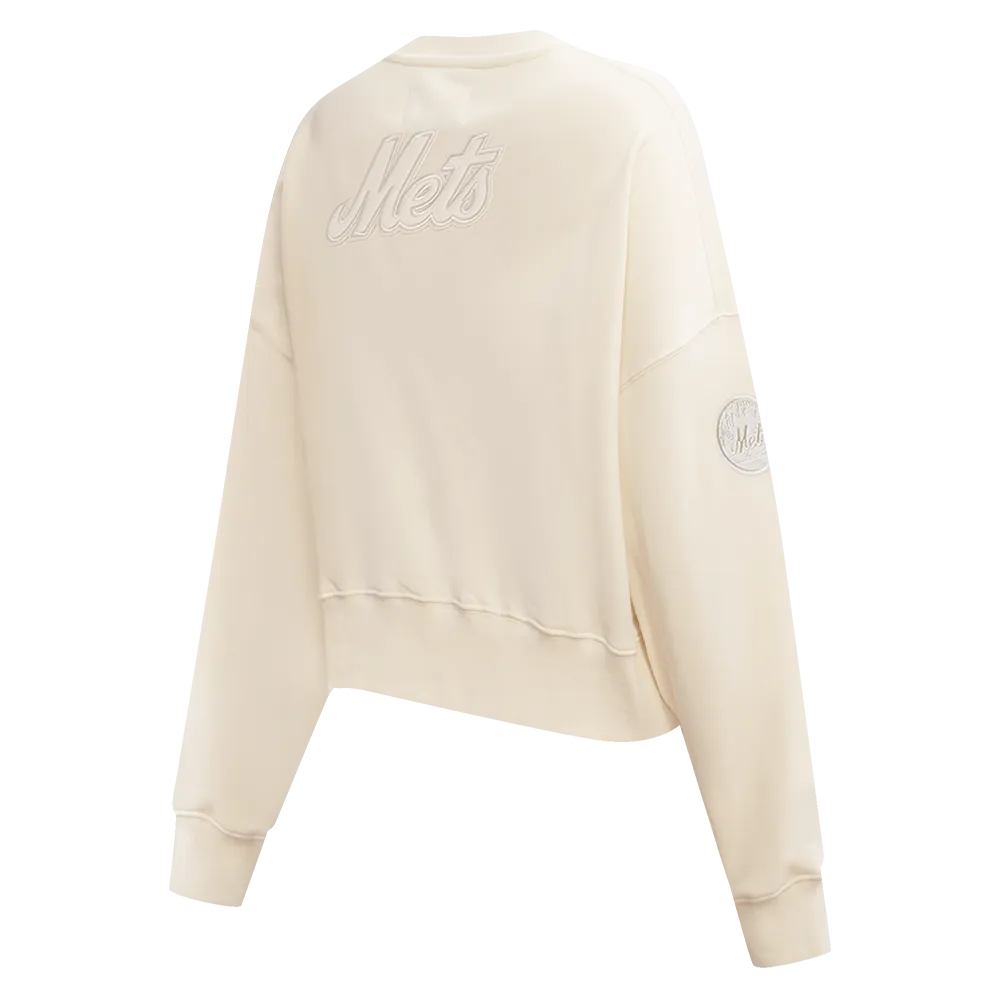 MLB NEW YORK METS NEUTRAL WOMEN'S CREWNECK (EGGSHELL)