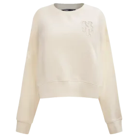 MLB NEW YORK METS NEUTRAL WOMEN'S CREWNECK (EGGSHELL)