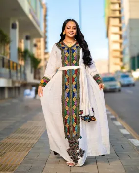Modern Axum Fetil Ethiopian Clothing Habesha Kemis Elegant Ethiopian and Eritrean Dress