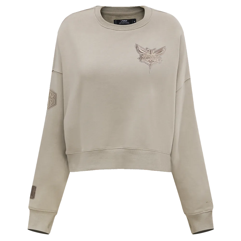 NBA CHARLOTTE HORNETS NEUTRAL WOMEN'S CREWNECK (TAUPE)