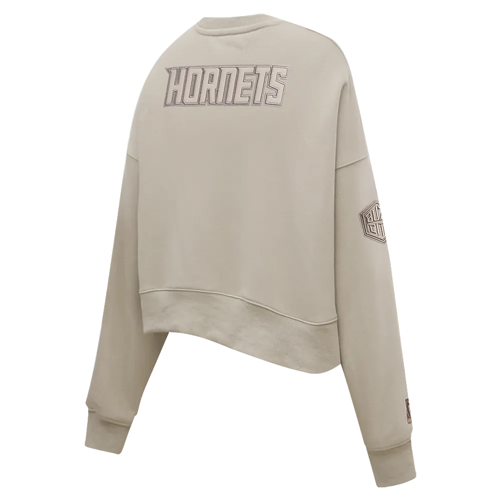 NBA CHARLOTTE HORNETS NEUTRAL WOMEN'S CREWNECK (TAUPE)