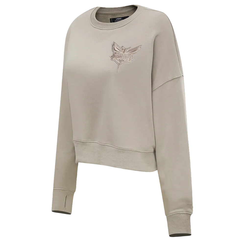 NBA CHARLOTTE HORNETS NEUTRAL WOMEN'S CREWNECK (TAUPE)