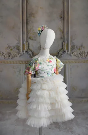 NEW. "Monet" -  Dress Petal Length  Cape  (5 Year - Petite 6 Year)