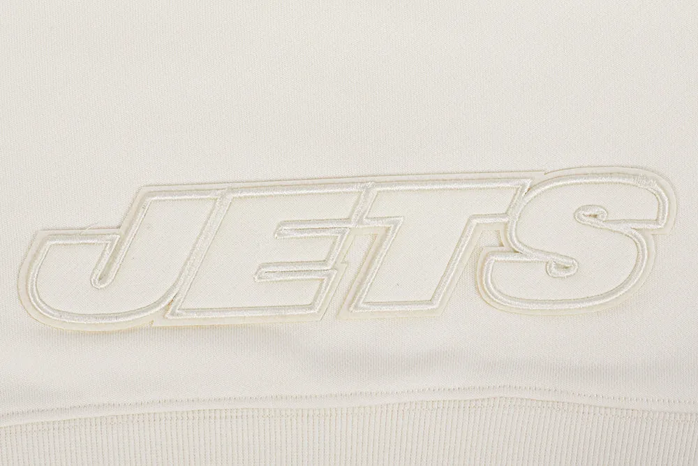 NFL NEW YORK JETS NEUTRAL WOMEN'S CROPPED PO HOODIE (EGGSHELL)