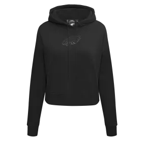 NFL PHILADELPHIA EAGLES NEUTRAL WOMEN'S CROPPED PO HOODIE (BLACK)