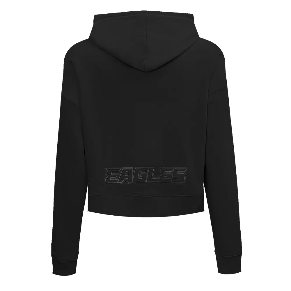 NFL PHILADELPHIA EAGLES NEUTRAL WOMEN'S CROPPED PO HOODIE (BLACK)