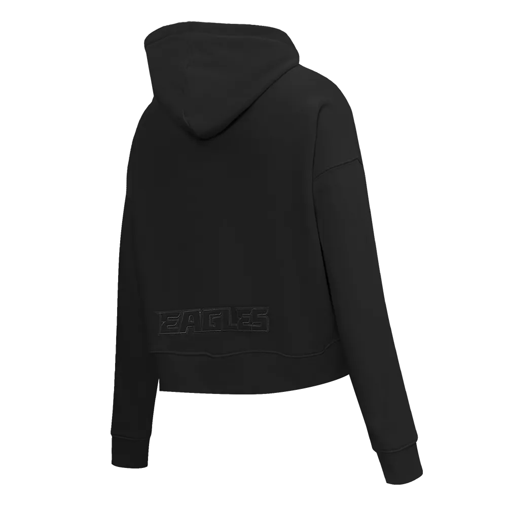 NFL PHILADELPHIA EAGLES NEUTRAL WOMEN'S CROPPED PO HOODIE (BLACK)