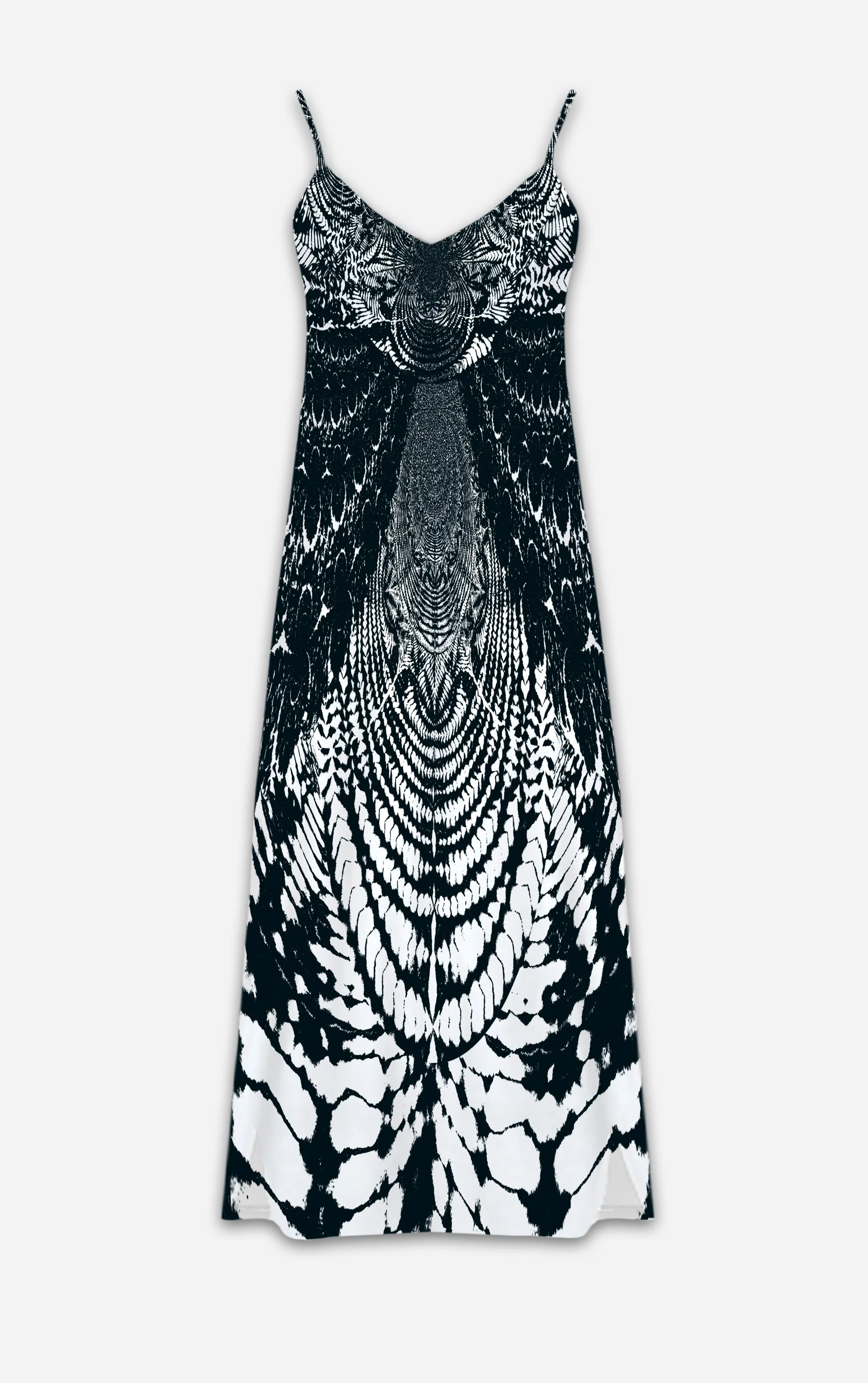 Not Your Mamas Tie Dye- French Gothic V Neck Slip Dress in Midnight Teal | Le Leanian™