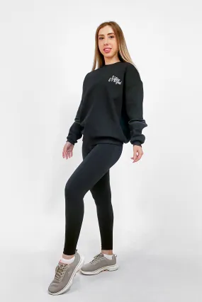 NTB Woman PVC Panel Oversize Sweatshirt Black