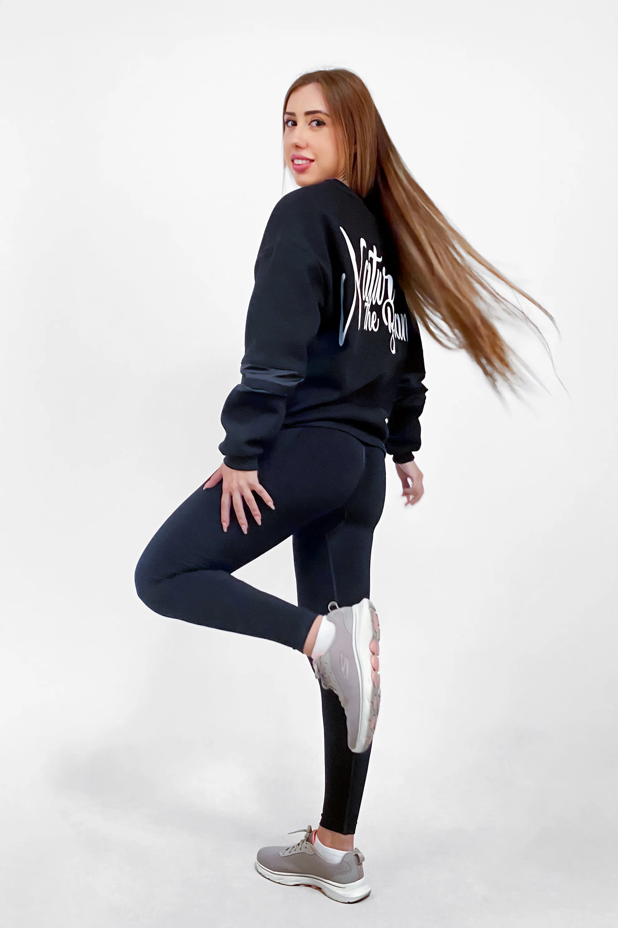 NTB Woman PVC Panel Oversize Sweatshirt Black
