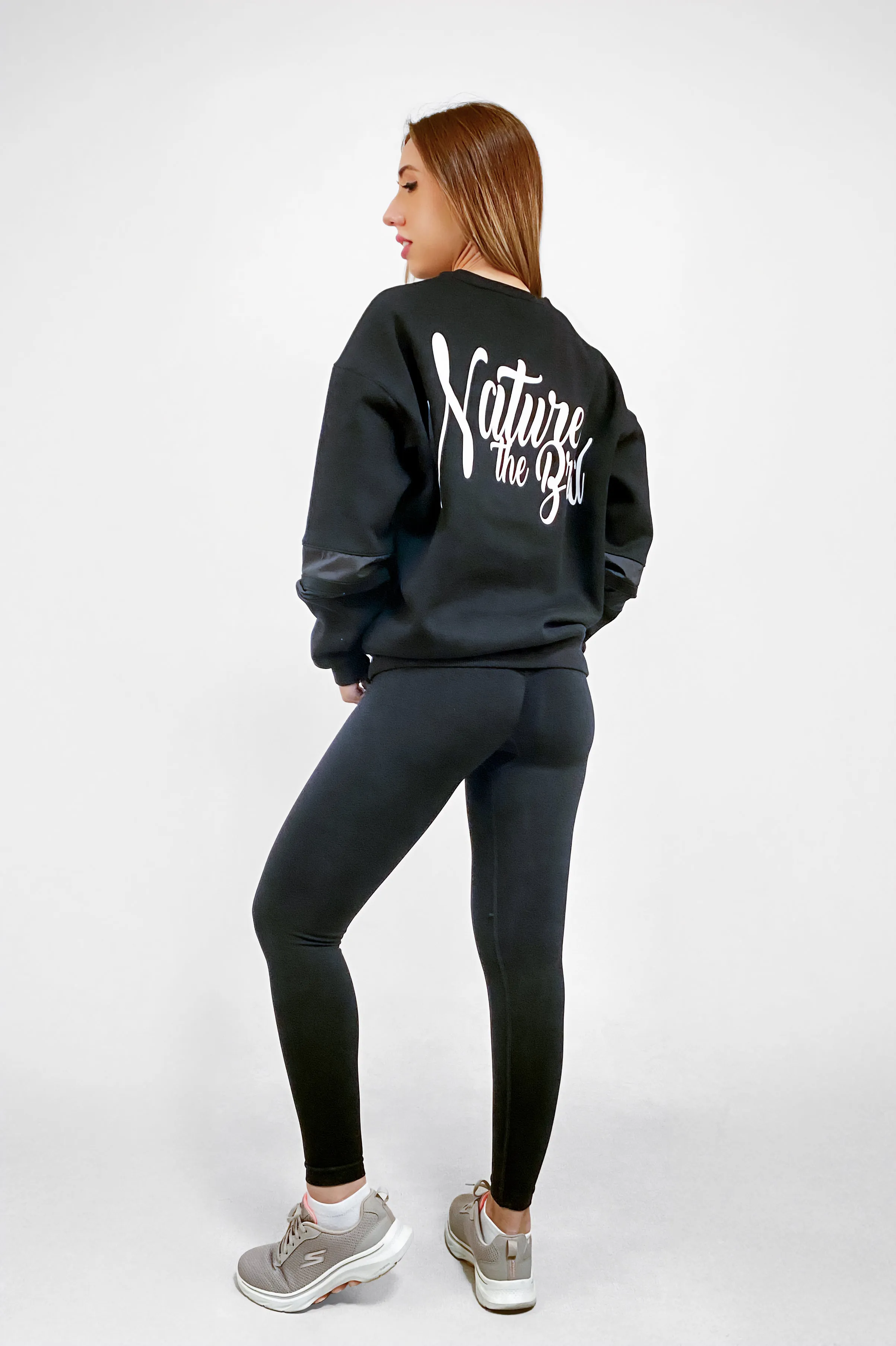 NTB Woman PVC Panel Oversize Sweatshirt Black