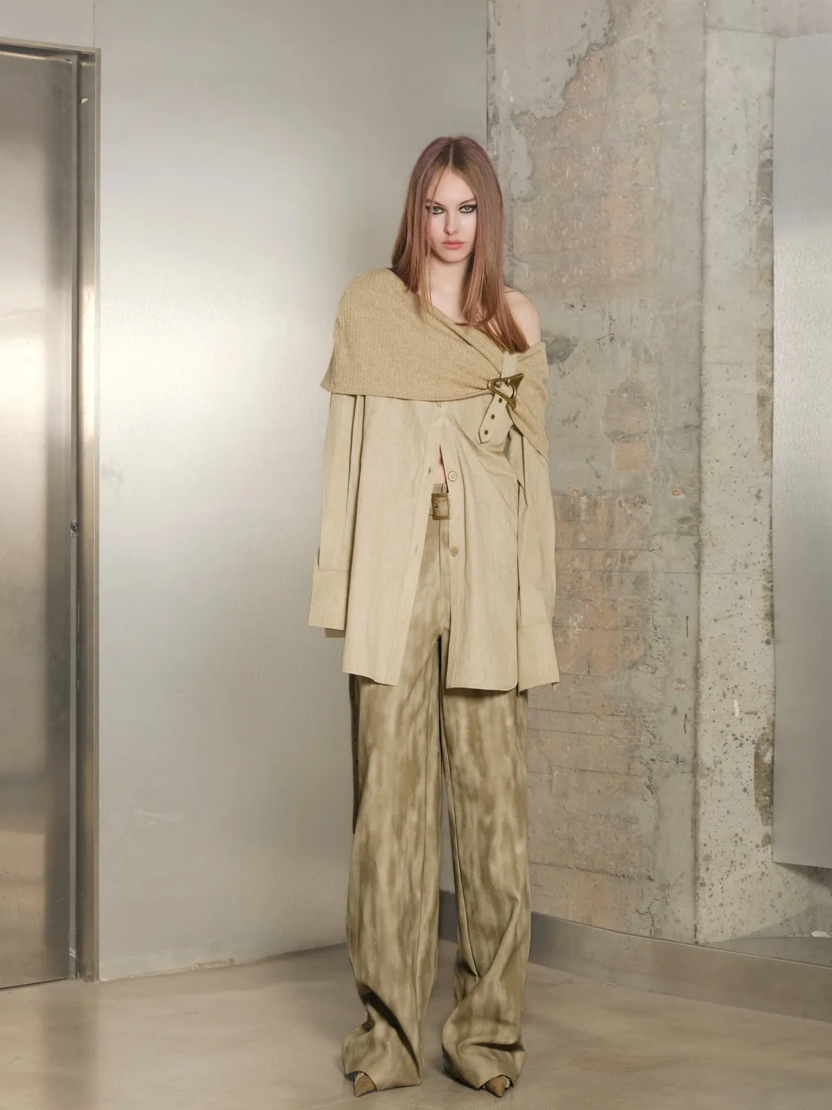 One-Shoulder Wrap Loose Casual Retro Tops