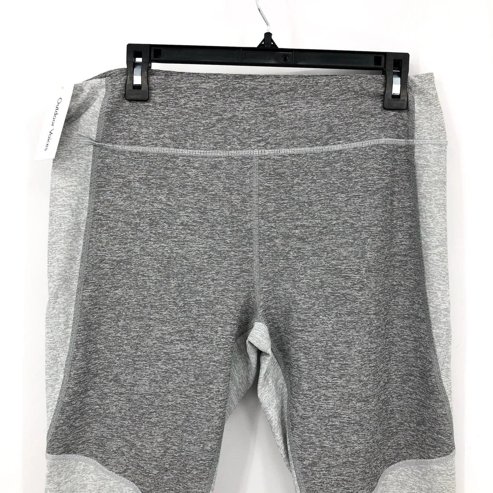 OUTDOOR VOICES Womens Warmup Workout Leggings XL Two Tone Grey 3/4 Length NWT
