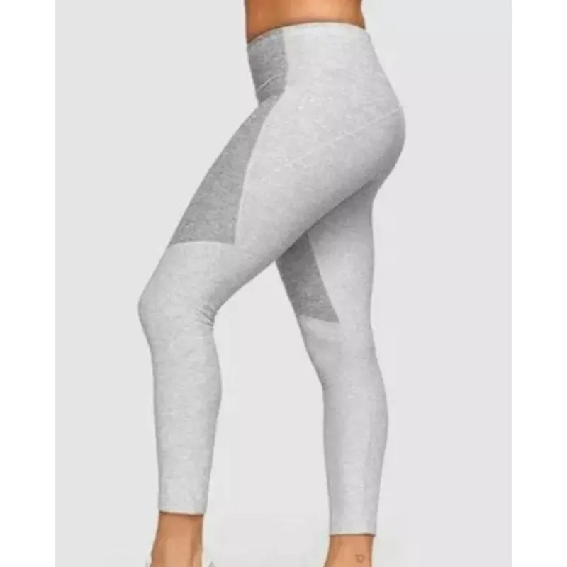 OUTDOOR VOICES Womens Warmup Workout Leggings XL Two Tone Grey 3/4 Length NWT