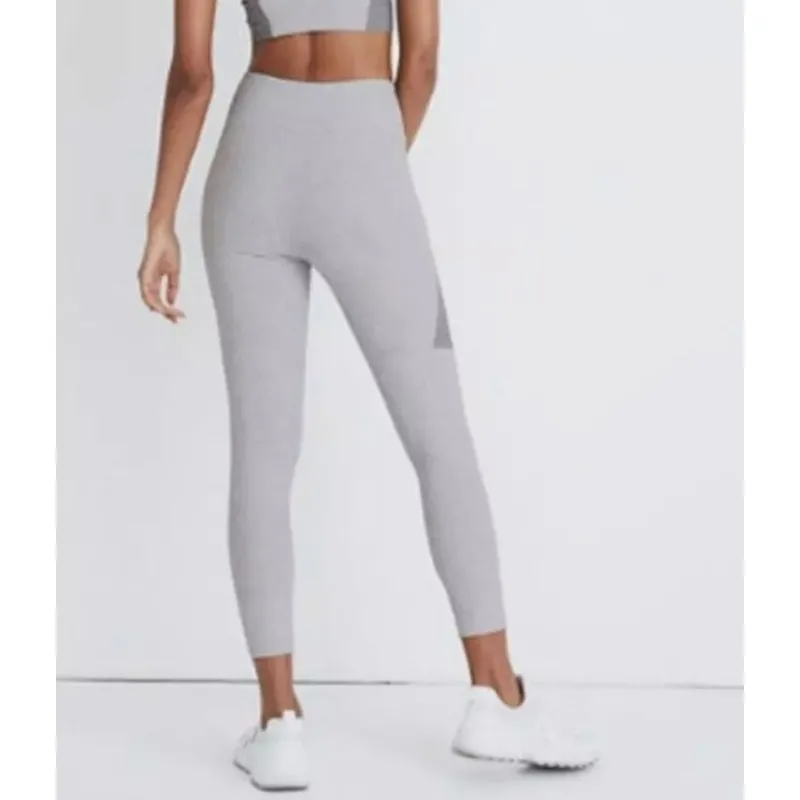 OUTDOOR VOICES Womens Warmup Workout Leggings XL Two Tone Grey 3/4 Length NWT