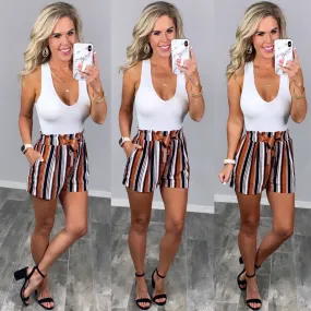 Pair Me Up Paper Bag Shorts - Rust