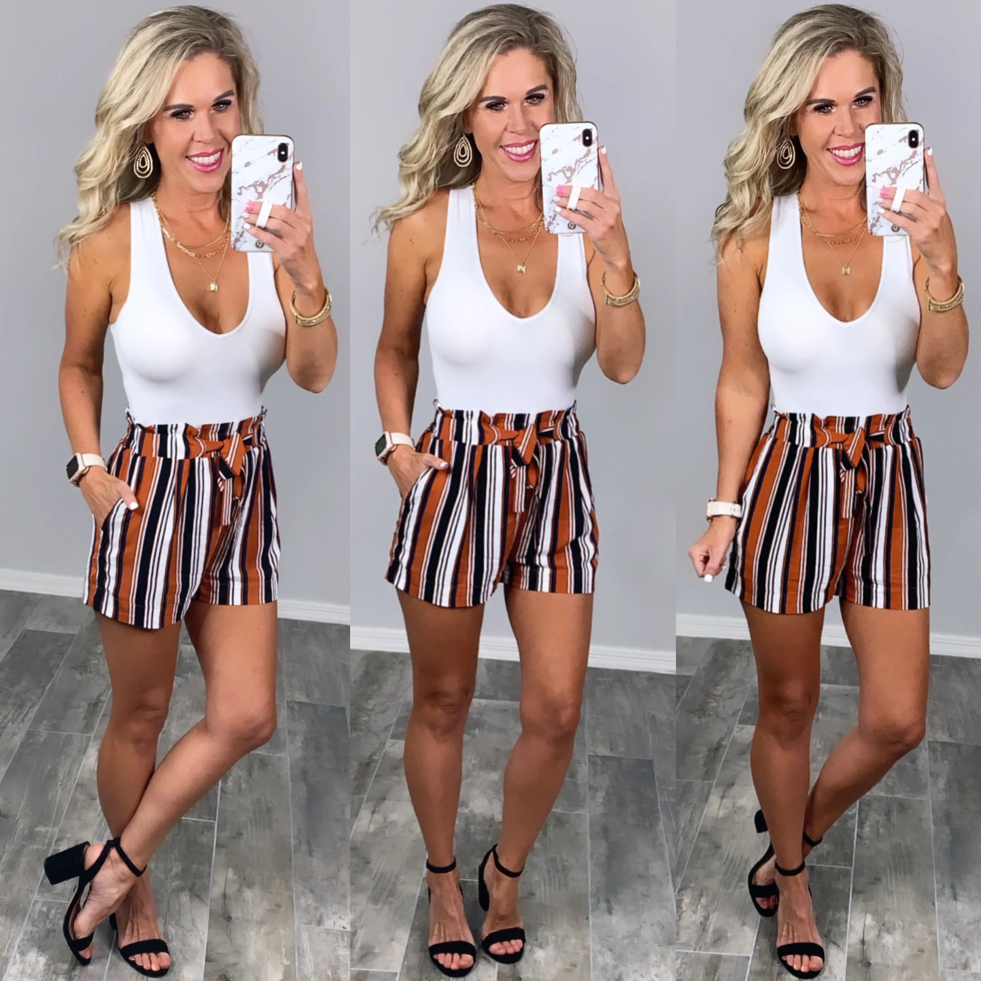 Pair Me Up Paper Bag Shorts - Rust