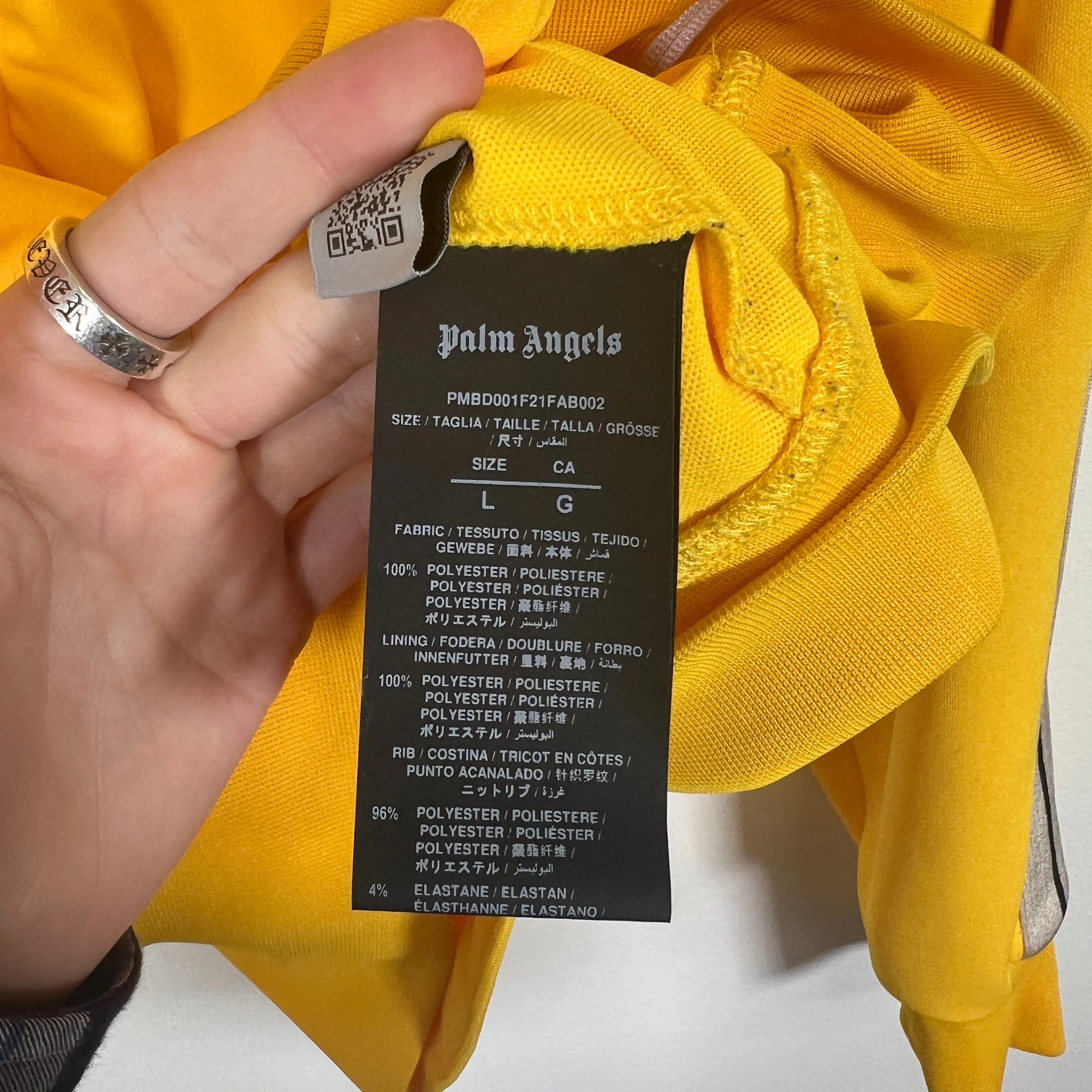Palm Angels Yellow Track Jacket Sz L