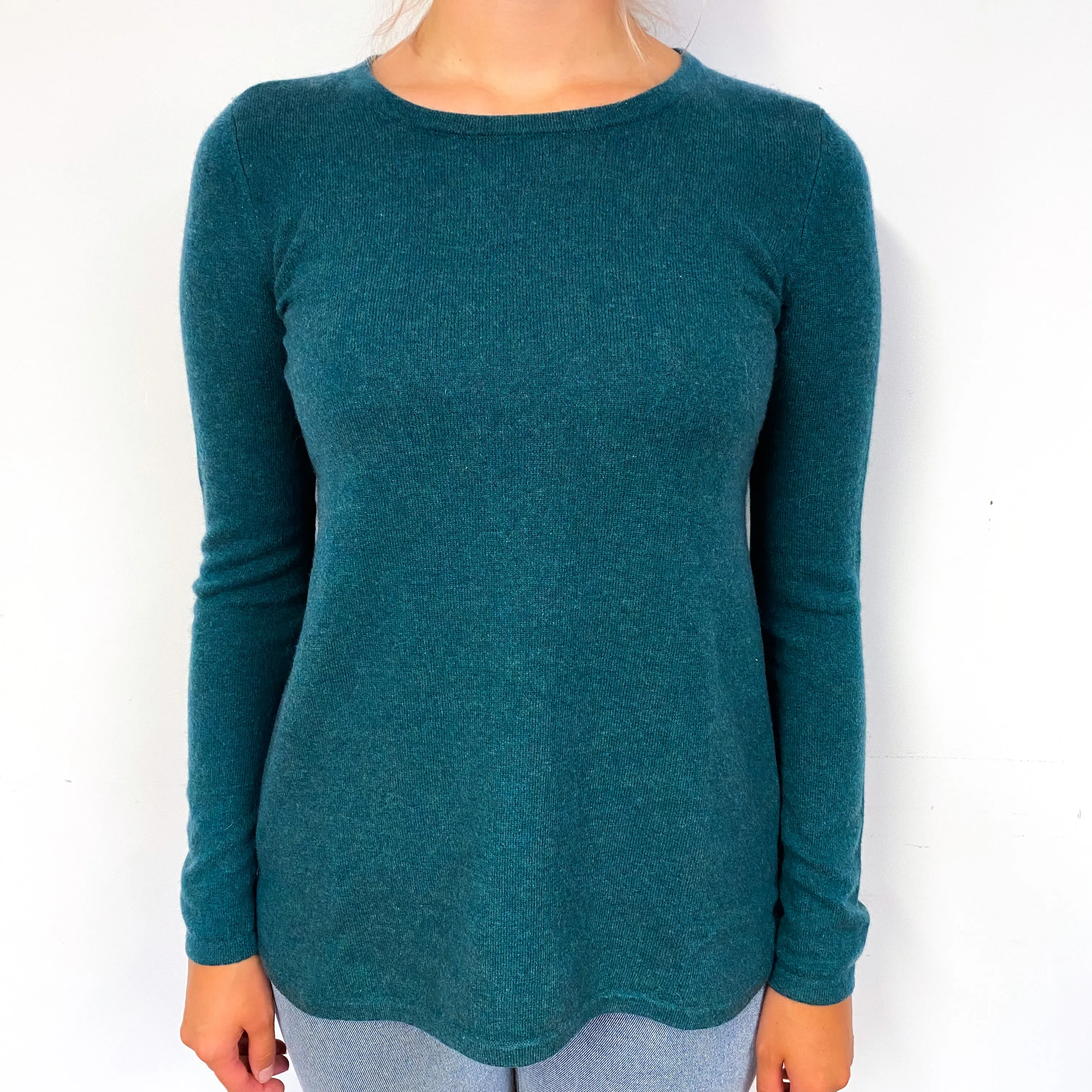 Peacock Green Cashmere Crew Neck Tunic Small