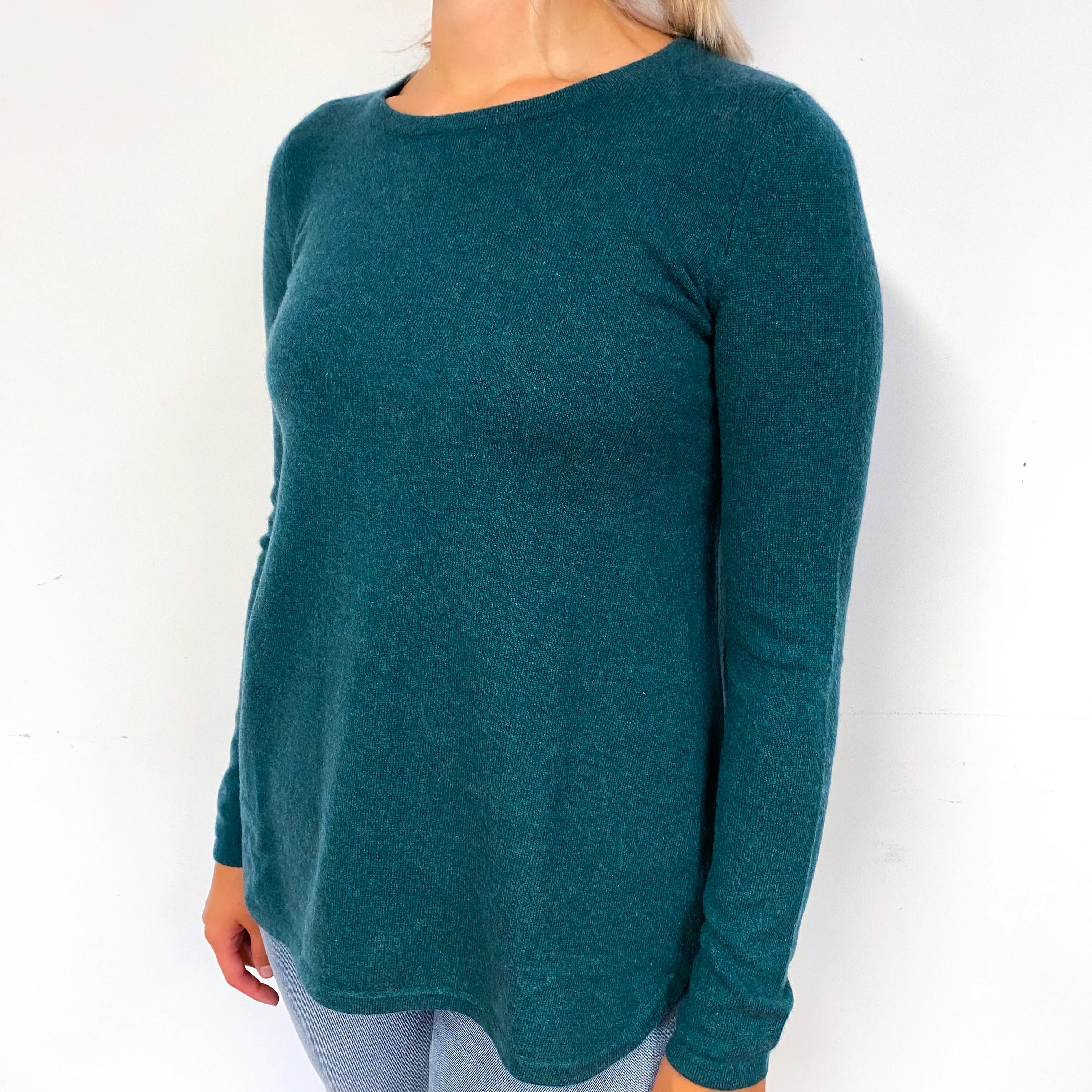 Peacock Green Cashmere Crew Neck Tunic Small