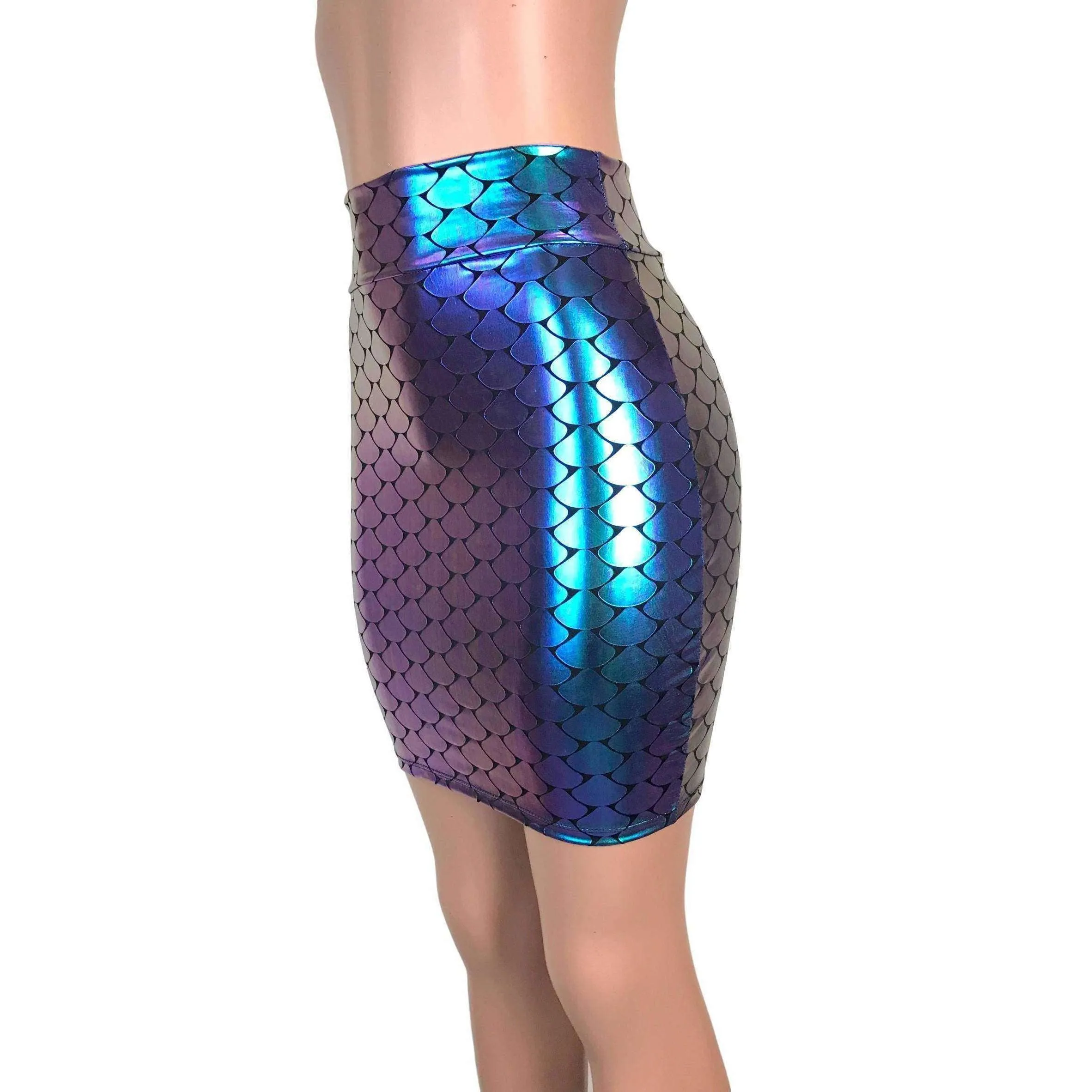 Pencil Skirt - Holographic Mermaid