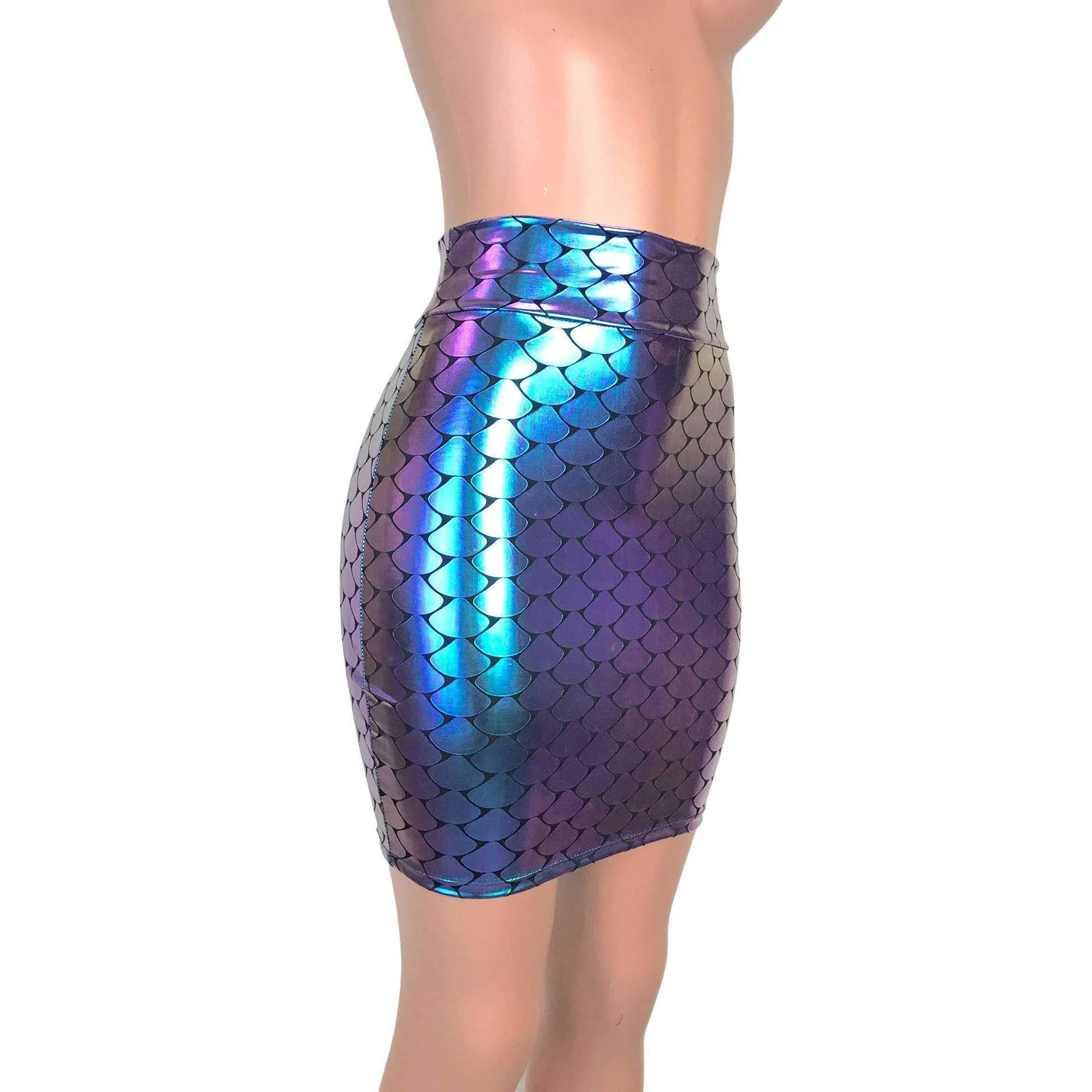 Pencil Skirt - Holographic Mermaid