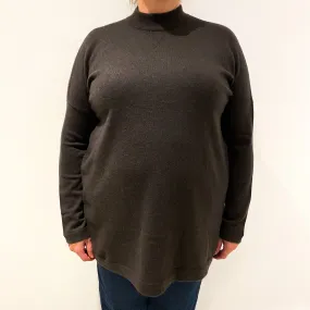 Peppercorn Brown Sweatshirt Style Cashmere Turtle Neck Tunic Jumper XXL