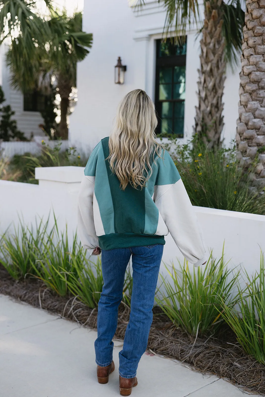 Piper Snap Sweatshirt - Green/Multi