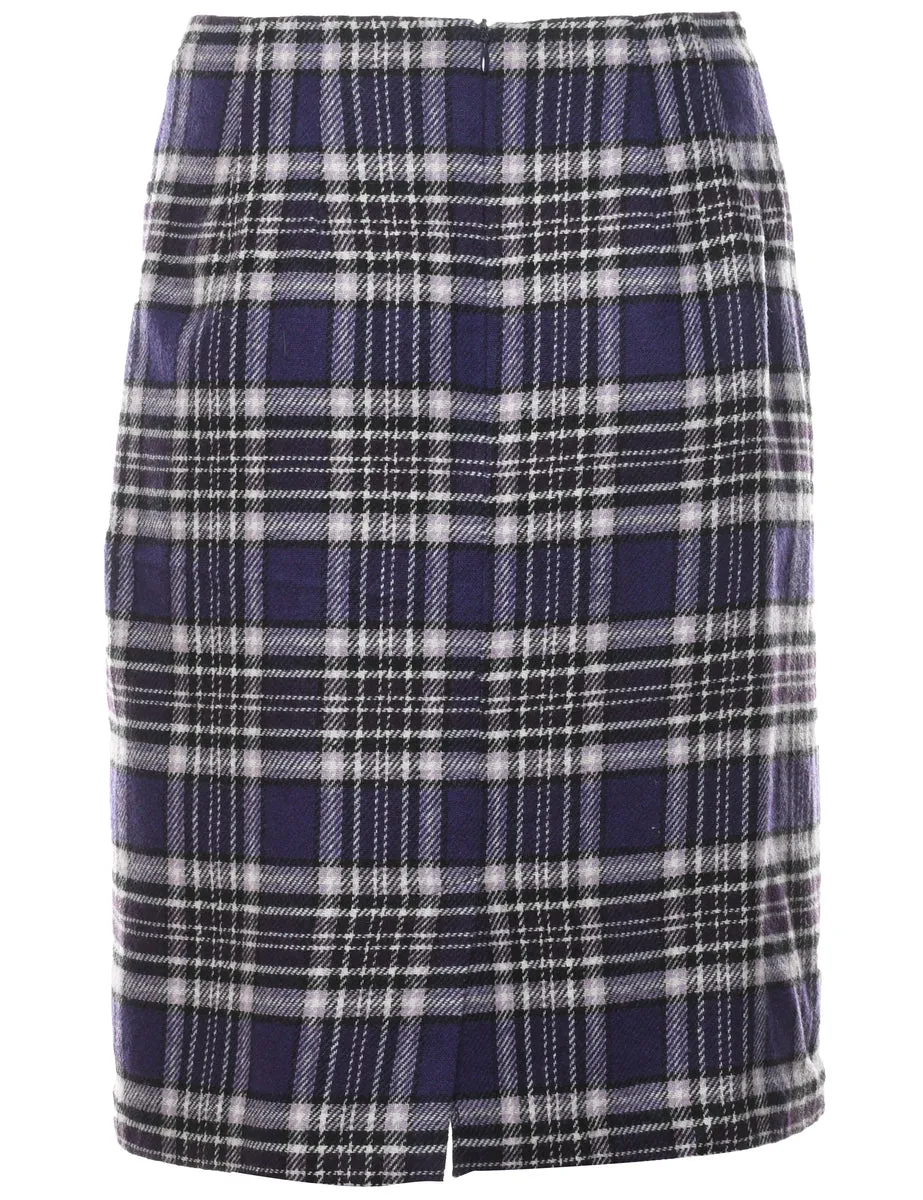 Plaid Pencil Skirt - M