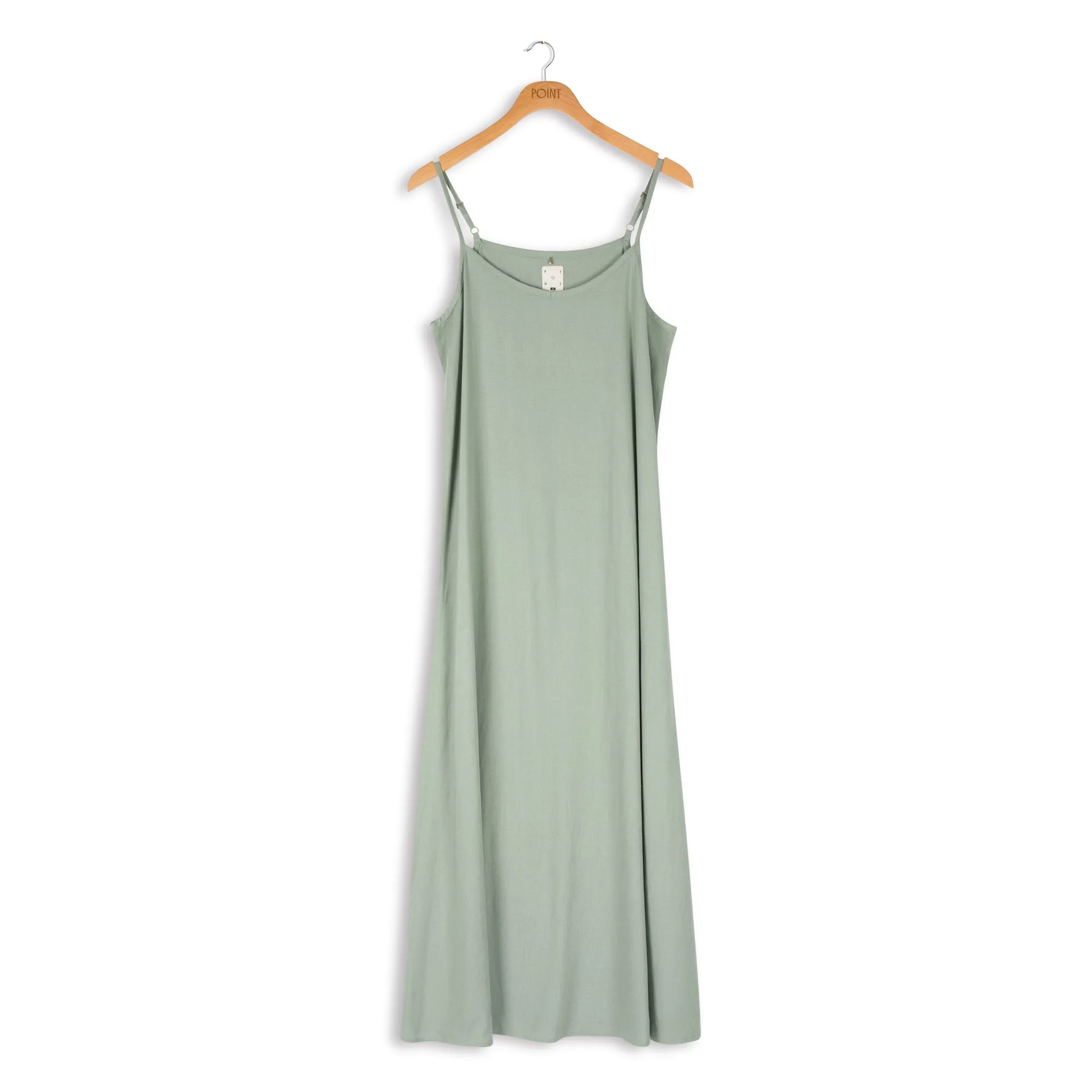 point linen slip dress
