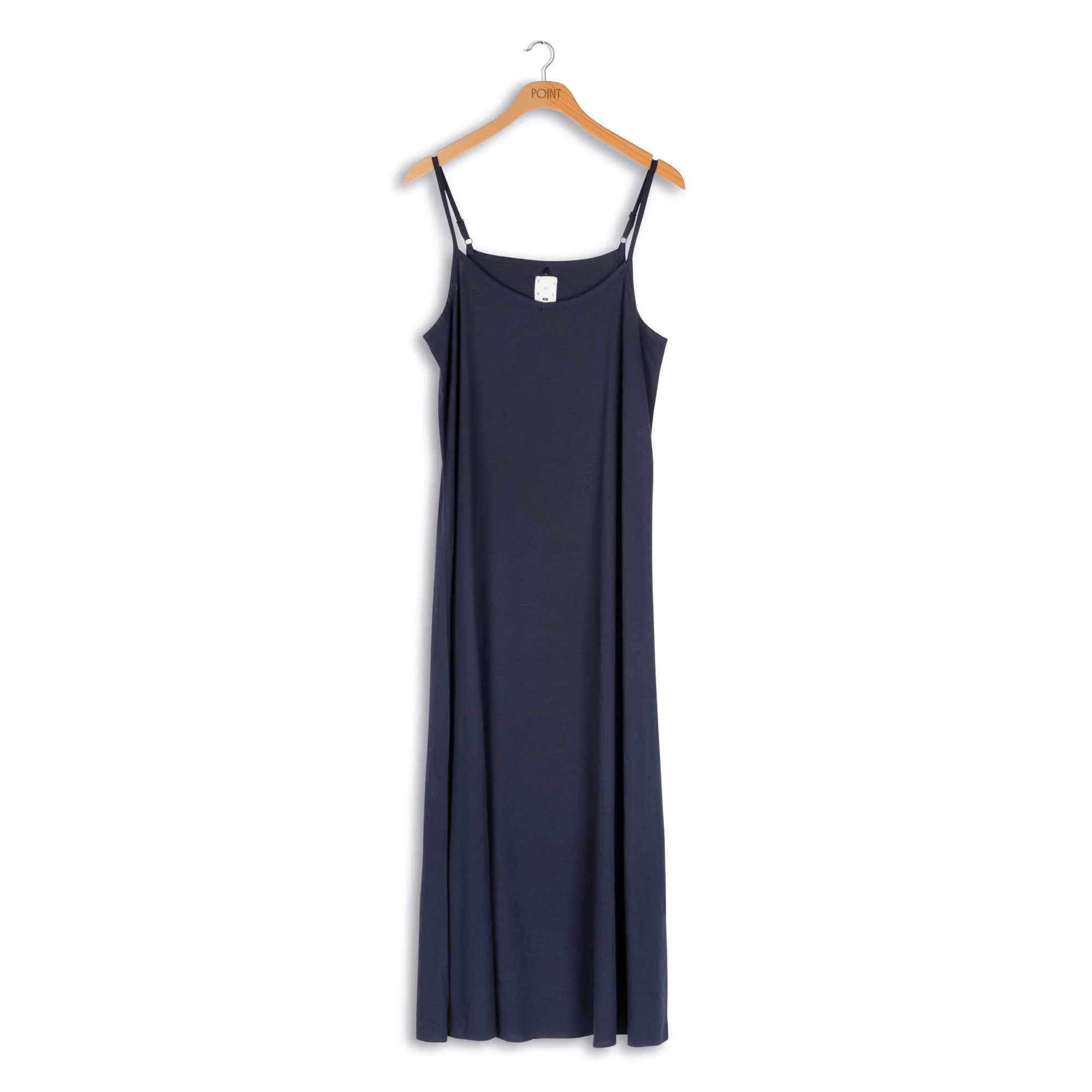 point linen slip dress