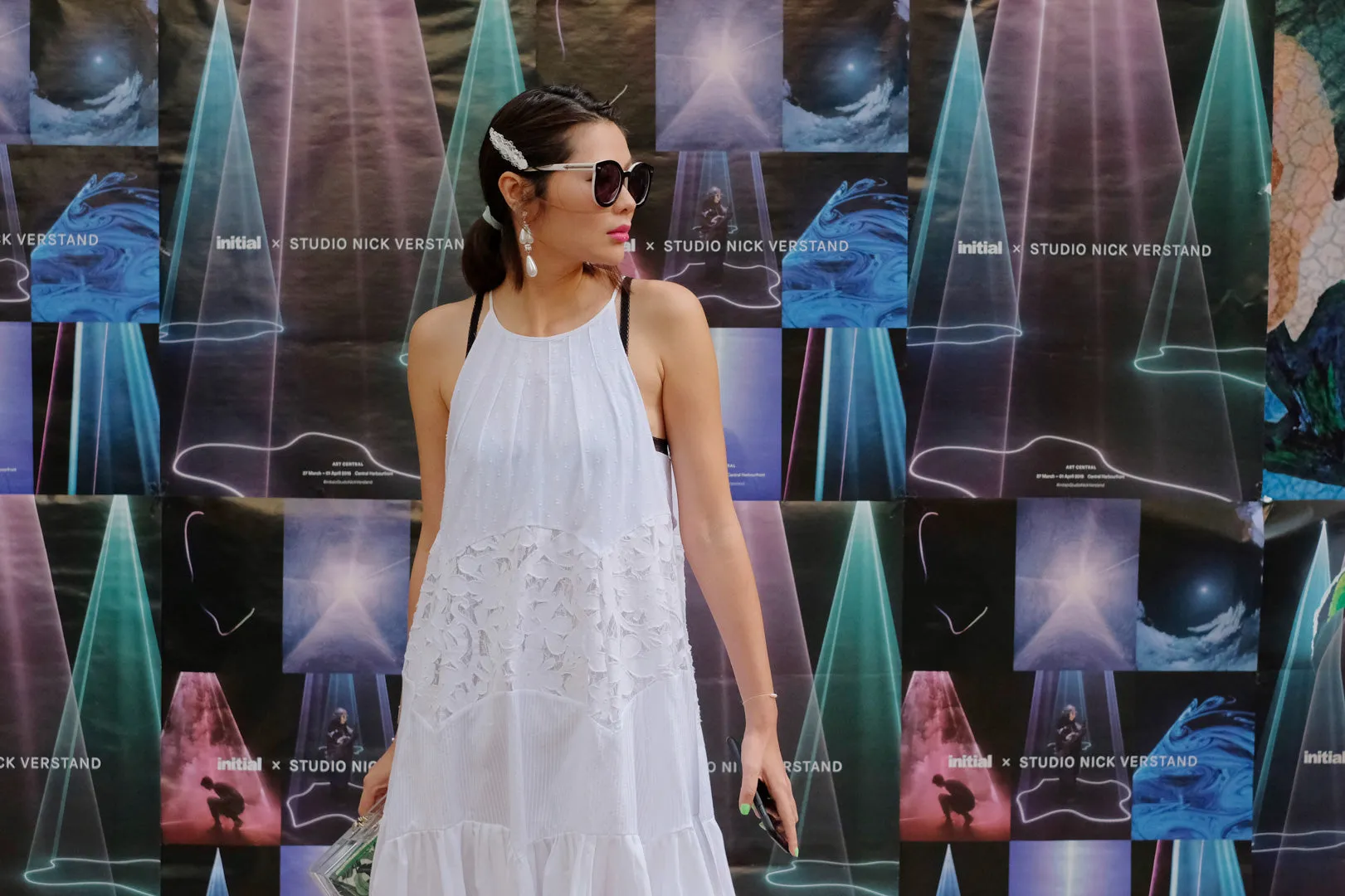 Premium White Mixed Fabrics Dolly Dress