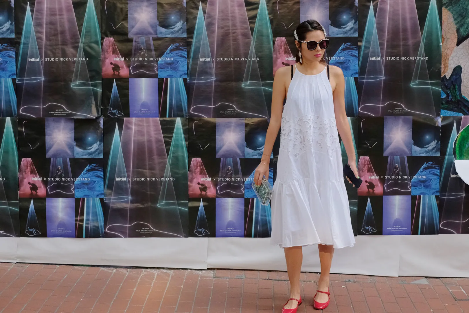 Premium White Mixed Fabrics Dolly Dress