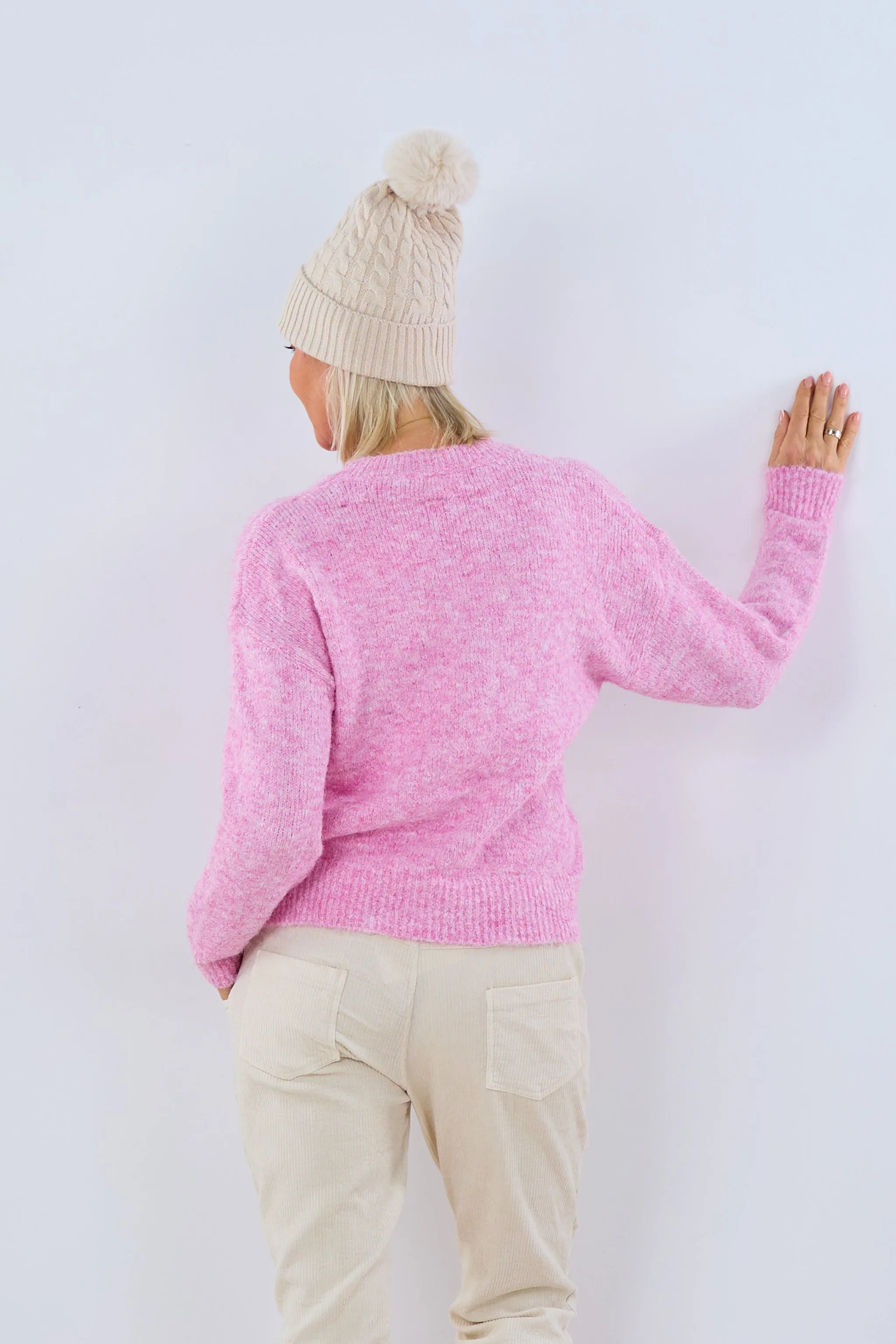 Pulli mit Herz-Ausschnitt, rosa (beere)