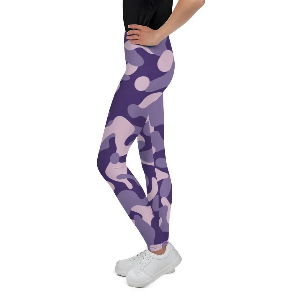 Purple Camo Crush Youth Leggings sizes 8-20