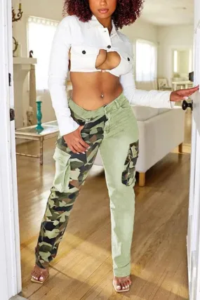 PY481 Camo Denim Long Pants