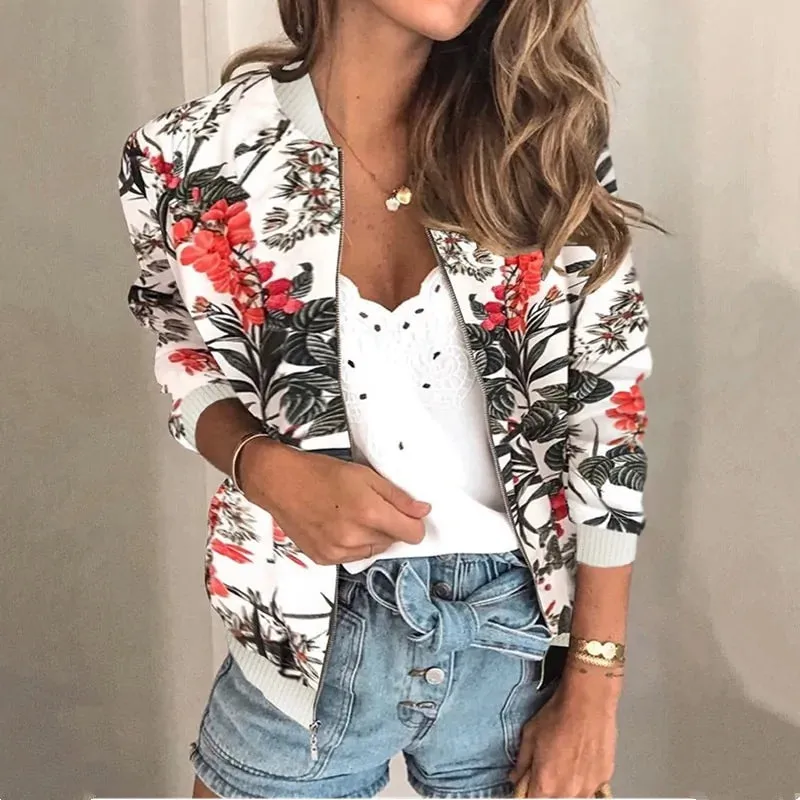 Retro Floral Bomber Jacket