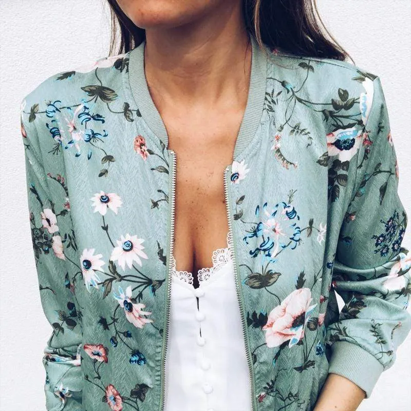 Retro Floral Bomber Jacket