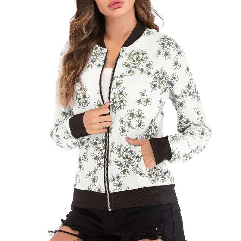 Retro Floral Bomber Jacket