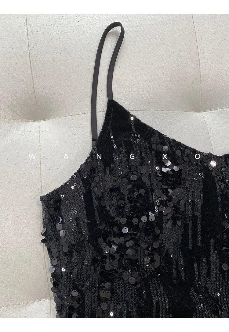 Retro Swaying tango V-neck sequined French party dress - Kawue
