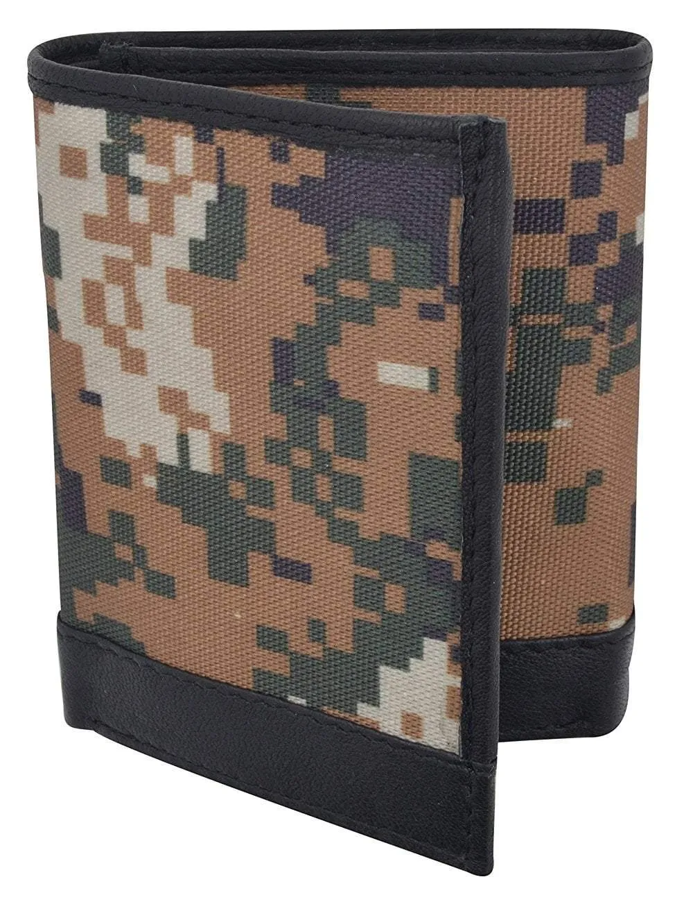 RFID Camouflage Blocking Men's Leather Camo Classic Trifold ID Card Holder Wallet