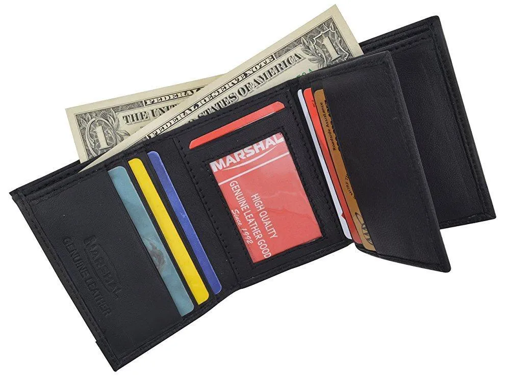 RFID1107/ Camouflage Blocking Men's Leather Camo Classic Trifold ID Card Holder Wallet