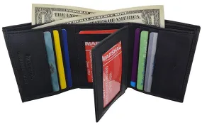 RFID1107/ Camouflage Blocking Men's Leather Camo Classic Trifold ID Card Holder Wallet