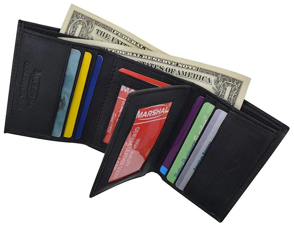 RFID1107/ Camouflage Blocking Men's Leather Camo Classic Trifold ID Card Holder Wallet