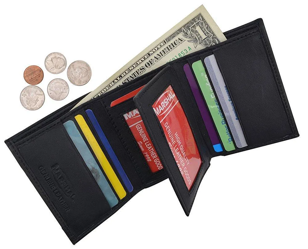 RFID1107/ Camouflage Blocking Men's Leather Camo Classic Trifold ID Card Holder Wallet
