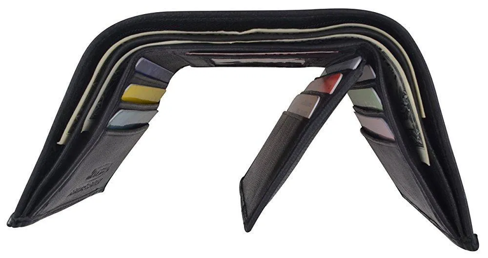 RFID1107/ Camouflage Blocking Men's Leather Camo Classic Trifold ID Card Holder Wallet