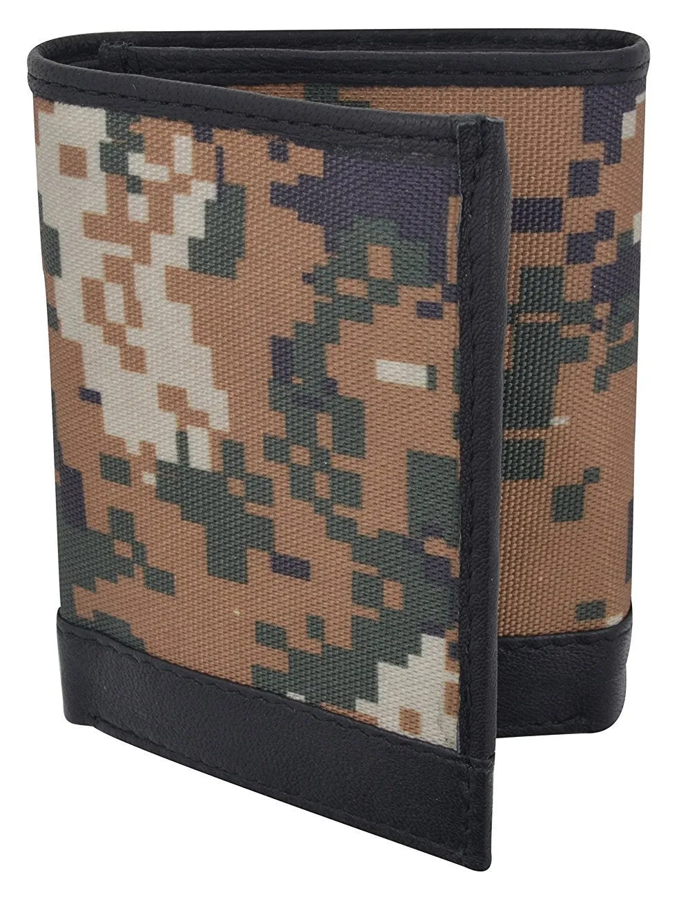 RFID1107/ Camouflage Blocking Men's Leather Camo Classic Trifold ID Card Holder Wallet