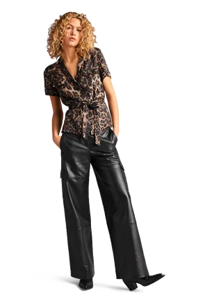 Riani Leather Cargo Trousers